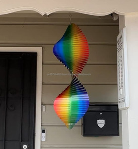 Molinillo de Viento Multicolor para Jardín, Molinillos de Viento Metálicos para Exteriores, Decoración Colgante Grande, Escultura de Viento 3D para Jardín - Product Image 4