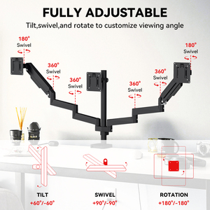 Mction đa màn hình gắn kết Ba <span class=keywords><strong>1</strong></span> hỗ trợ 4 <span class=keywords><strong>3</strong></span> cánh tay Khung máy tính đứng cho 24 34 inch - Product Image 3