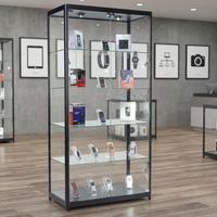 Vitrine à bijoux en verre trempé sans cadre de haute qualité, éclairage LED intégral, multi-niveaux, sur mesure, pour magasin de détail de luxe