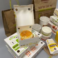 Caja de papel Envases compostables desechables biodegradables Envases de comida para llevar Envases reciclables de alimentos personalizados MOQ bajo