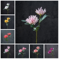 MW60011 Fleurs artificielles au toucher réel chrysanthème en soie faux chrysanthème enduit de gel pour la décoration intérieure
