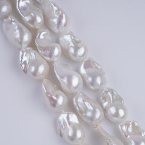 Perles de culture d'eau douce naturelles Zhuji 16-20 mm, blanches/rose, forme baroque irrégulière, trou traversant, pour DIY - Product Image 4