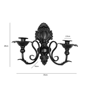 American Retro Black Wall Mounted Candle <b>Holder</b> E14 Incandescent Bulb Switch <b>Control</b> Background Wall Decoration - Product Image 5