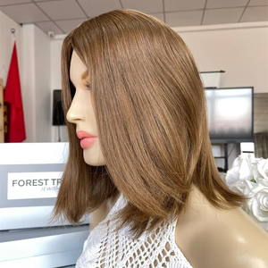 2025 nouveaux produits 100% slave cheveux humains dentelle perruque haut russe européen cheveux humains soie Top perruques 14 pouces #8/10 perruques colorées - Product Image 1