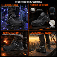 Chaussures de sécurité diélectriques MaxiTough 18KV, bottes de travail industrielles en cuir Apollo avec embout en fibre de verre, résistantes à la chaleur