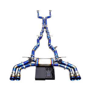 Tubos de Escape de Titanio Boska para M5/M6 G90/G99 LCI 4.4T 2024-2025, Silenciador Catback Valvetronic con Puntas Azules Quemadas - Product Image 1