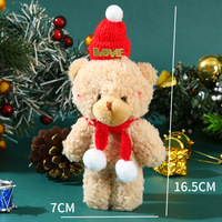 Petite écharpe de Noël Kawaii ours porte-clés en peluche jouet doux peluche poupée Machine griffe jouets porte-clés pendentifs