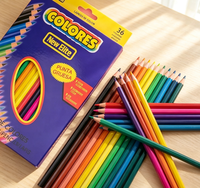 Crayons de dessin écologiques non toxiques, multicolores, en bois, pour l'école, 12/18/24/36 couleurs, à base d'huile