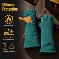 Gants de soudage en cuir épaissi de 24 pouces, texture antidérapante, résistants à la chaleur, anti-brûlure, pour usage industriel, machines de construction