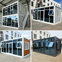 Maison modulaire préfabriquée SKYLINE, style conteneur, avec grande façade vitrée, assemblage rapide, bureau extérieur portable