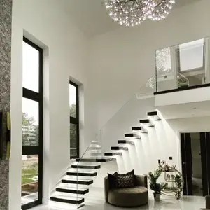 Design moderno scala in ferro battuto per scale in marmo per esterno in metallo ringhiera in acciaio corrimano