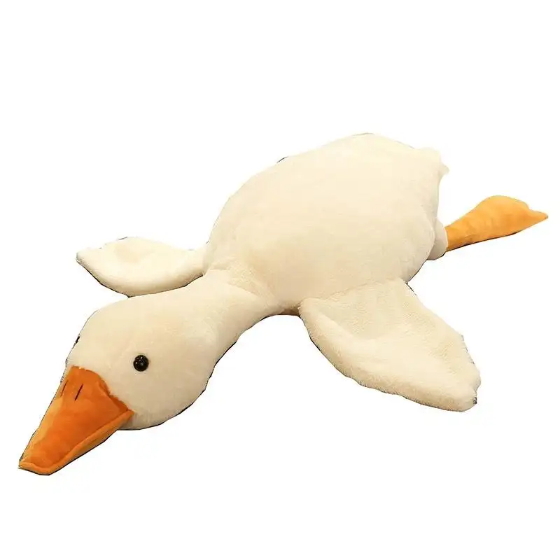 Venta al por mayor popular lindo gran ganso pato muñeca suave animal relleno almohada para dormir cojín juguetes de peluche niños animal ganso