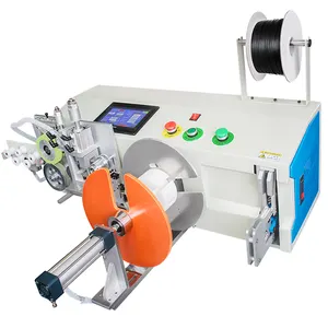automatic electric cable making machine wire measuring meter cutting binding tying spool coil winding machine