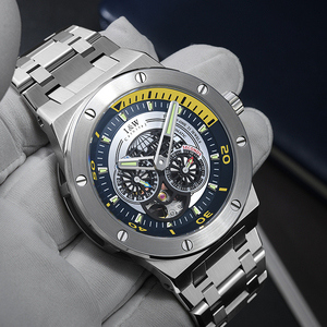 <span class=keywords><strong>Relojes</strong></span> Mecánicos de Estilo Ejecutivo en Oferta, con Caja Transparente de Acero Inoxidable, Esfera de 42 mm, Resistentes al Agua hasta 50 m - Product Image 1