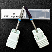 Machine à polir les ongles 2-en-1 à double tête en acier tungstène de marque YV, outil de perçage avant pour capsules d'acrylique, grain 4/6 pour cuticules