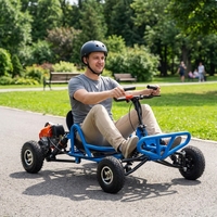 Go Kart de Gasolina de 90CC y 2 Tiempos para Adultos, Todoterreno, Velocidad Máxima de 35 km/h, Arranque Manual Opcional, Neumáticos de 4/6 Pulgadas
