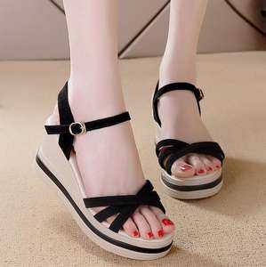 Sandali con Suola Spessa di Alta Qualità per Donne, Novità Estate 2024, Sandali con Tacco Alto a Fascia Singola - Product Image 1