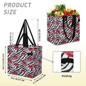 Sac fourre-tout personnalisé en coton avec impression KISS, réutilisable, avec logo, sac à main, sac à bandoulière en coton - Product Image 3