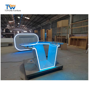 Station de radio table de mixage TV nouvelles interview hôte table de diffusion ronde led tv nouvelles bureau - Product Image 6