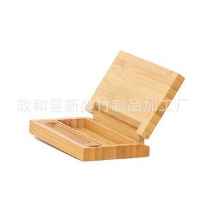 Factory wholesale bamboo double-sided folding portable handheld makeup <b>mirror</b>, eyeshadow case, pocket <b>mirror</b>, custom-made. - Product Image 3
