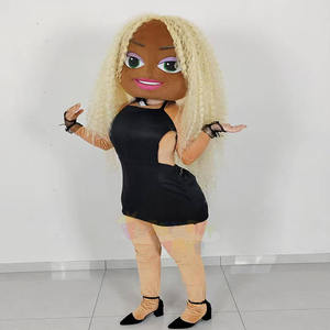 Costume <span class=keywords><strong>de</strong></span> mascotte personnalisable <span class=keywords><strong>pour</strong></span> adultes unisexe, tenue noire élégante <span class=keywords><strong>pour</strong></span> événements et spectacles à thème - Product Image 3