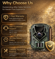 Caméra de chasse avec capteur CMOS 36MP, vision nocturne, contrôle à distance par application, stockage cloud, IP66, caméra pour la faune, vidéo 2K, détection de mouvement