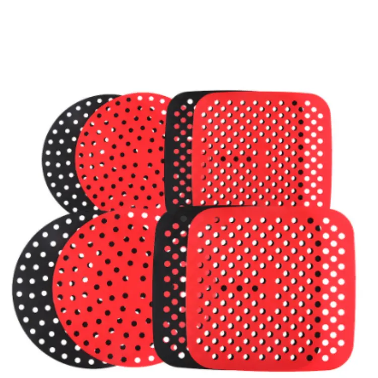 Custom Reusable Non-stick Round Square Silicone Air Fryer Pads Heat Resistant Anti-slip Food Grade Silicon Air Fryer Mats