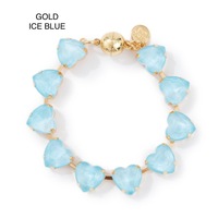 Bracelet tennis en cristal de strass couleur unie dégradée en forme de cœur, style européen et américain, avec fermoir magnétique