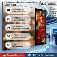 AWSTOUCH Écran publicitaire numérique LCD mural intérieur 22-100 pouces 4K avec prise en charge SDK, personnalisation OEM/ODM du boîtier et du logiciel