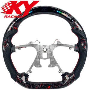 Volant de voiture en fibre de carbone forgée personnalisé avec LED pour Chevrolet Corvette C5 C6 C7 C8, Camaro ZL1 SS, Malibu, Cruze, Silverado - Product Image 1