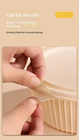 Boîte alimentaire jetable en amidon de maïs compostable, multi-compartiments, pour repas à emporter, style minimaliste moderne