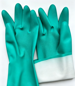 Guantes de Nitrilo Resistentes a Pinchazos, Desechables, 14.9mil, Verdes, 320mm de Largo, Sin Polvo, para Trabajo Pesado - Product Image 5