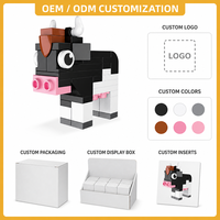 Bloques de Construcción de Animales de Granja Personalizados, Modelo 3D DIY, Juguete de Construcción STEM, OEM ODM, Marca Privada, Regalo para Niños, Colección