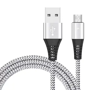 6ft ความเร็วสูงไนลอน Braided USB 2.0 A ชาย Micro USB Sync สายชาร์จสำหรับ PS4 Controller