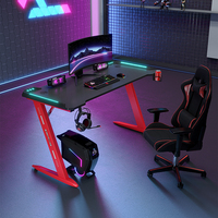 Vente chaude de haute qualité motorisé hauteur bureau d'ordinateur table de jeu pc bureau led