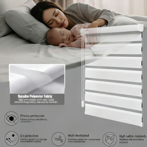 Persianas modernas inteligentes de cebra, cortinas de tela de alta calidad para tratamiento de ventanas, filtrado de luz recargable dual, control remoto de privacidad - Product Image 2