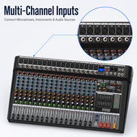 Console de mixage audio professionnelle V16-USB 16 canaux avec 24 effets DSP, égaliseur 7 bandes, USB et Bluetooth pour studio, scène et diffusion en direct