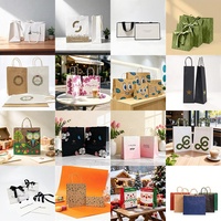 Sacs cadeaux en papier personnalisés en gros, design éclaboussures d'aquarelle, sacs de shopping pour boutiques, emballage pour parfums et cosmétiques
