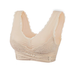 Reggiseno Sportivo Senza Ferretto con Chiusura Frontale Taglie Forti, Top Corto Regolabile Senza Cuciture per Yoga e Sport, Reggiseno <span class=keywords><strong>Caramia</strong></span> - Product Image 1