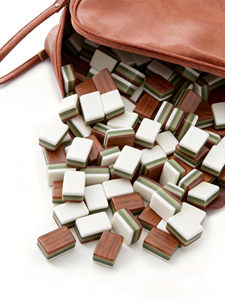En gros, Ensemble de Mahjong américain en acrylique sculpté pliable <span class=keywords><strong>à</strong></span> 4 couches, 160 tuiles, pour le jeu d'échecs et de dames chinoises - Product Image 6