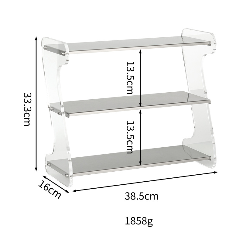 Cadre en acrylique zigzag à 3 couches en acier inoxydable 304-argent