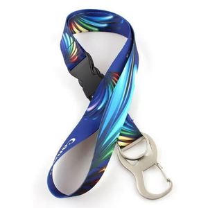 Custom Heat Transfer Printed Soft Black <b>Lanyard</b> with Bottle Opener <b>Lanyard</b> - Product Image 6