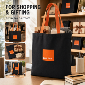 <b>Large</b> Capacity Retail Carry <b>Bag</b> Custom Pattern Available Practical Shopping Black Cotton <b>Bag</b> - Product Image 5