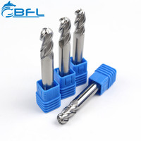 Fresa de carburo CNC BFL de 3 filos con punta esférica para aluminio