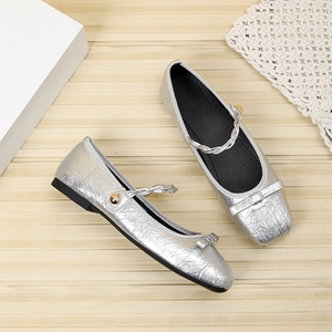 Новое поступление, большие размеры 41-44, женские туфли Мэри Джейн на плоской подошве, красивые туфли для вечеринок - Product Image 1