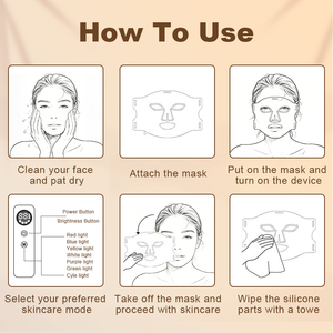 Herramientas Profesionales para el Cuidado de la Piel, Mascarilla Facial con Siete Modos, Material de Silicona ABS, Dispositivo Portátil Recargable de 2000mAh con Control Remoto para Mujeres - Product Image 4