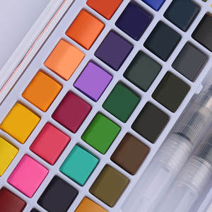 HCHWENH Ensemble de poudre de peinture aquarelle solide pour débutants Fine Art Painting Medium <span class=keywords><strong>sur</strong></span> papier Color Box - Product Image 5