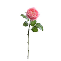Rose artificielle de haute qualité, toucher réaliste, en soie et latex, blanche et rose, David Austin, pour la décoration de mariage et de fête