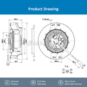 ebmpapst R3G190-RB01-08 230V AC 573.9CFM 190mm Ball Bearing Motorized Impeller EC Rittal Cabinet Centrifugal Cooling <b>Fan</b> OEM/ODM - Product Image 4