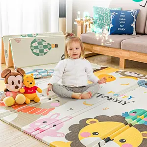 Katlanabilir ve ekstra büyük bebek oyun matı tarama için, su geçirmez toksik olmayan kaymaz geri dönüşümlü köpük Playmat yürümeye başlayan çocuklar için